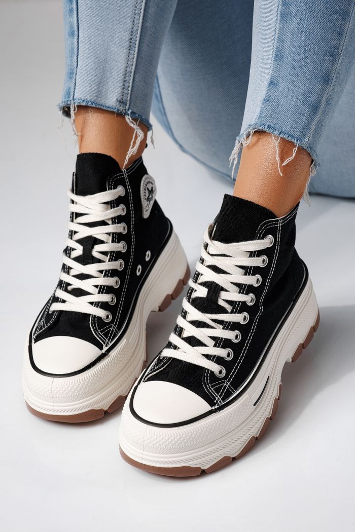 Adidasi dama negri din material textil Seline #24184