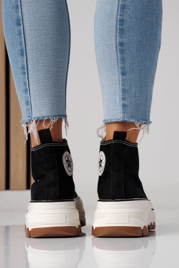 Дамски черни текстилни маратонки Seline #24184