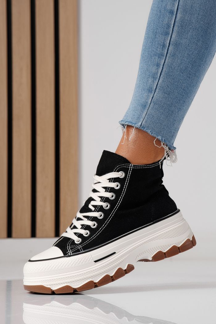 Adidasi dama negri din material textil Seline #24184