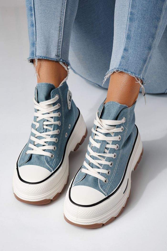 Adidasi dama albastri din material textil Seline #24185