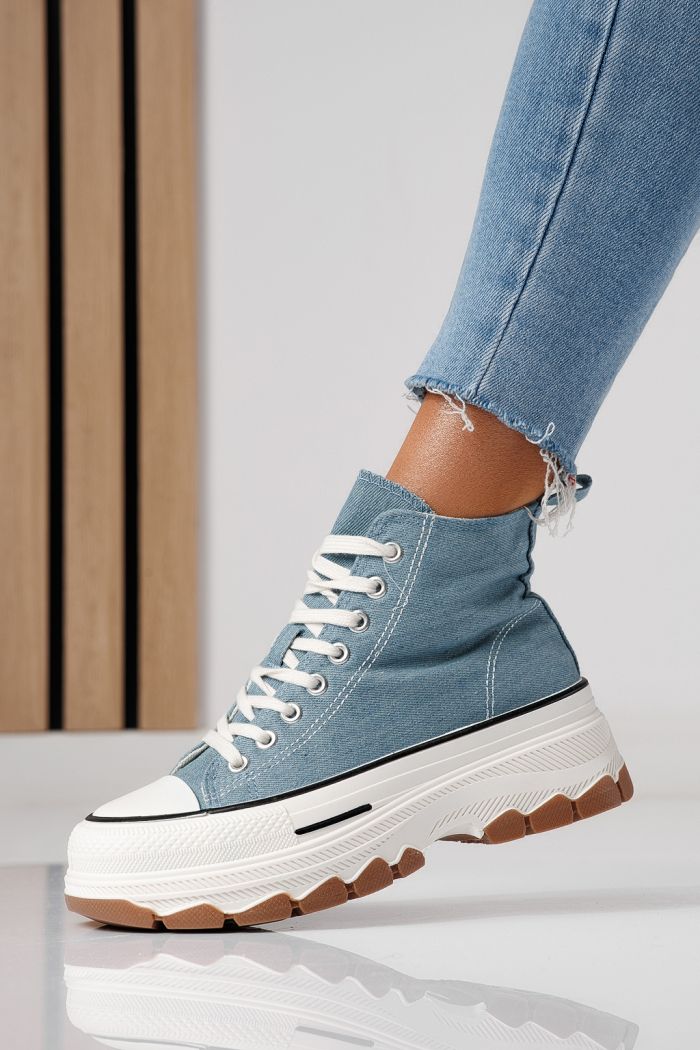 Adidasi dama albastri din material textil Seline #24185