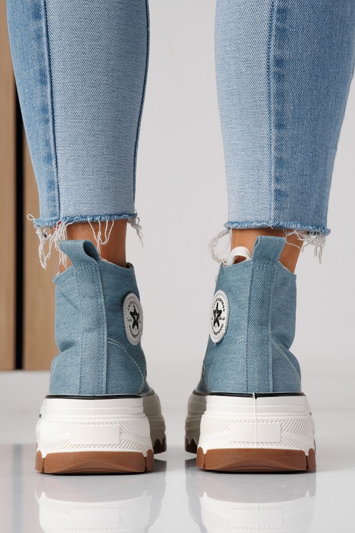 Дамски сини текстилни маратонки Seline #24185