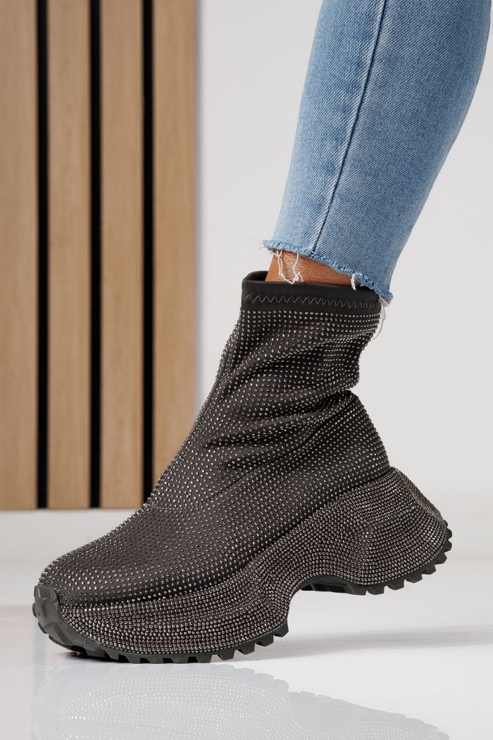 Adidasi dama gri din material textil Ines #24121