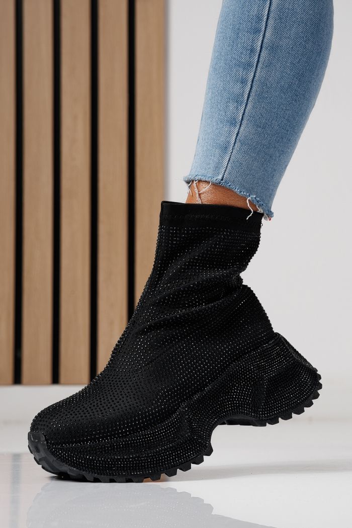 Adidasi dama negri din material textil Ines #24120