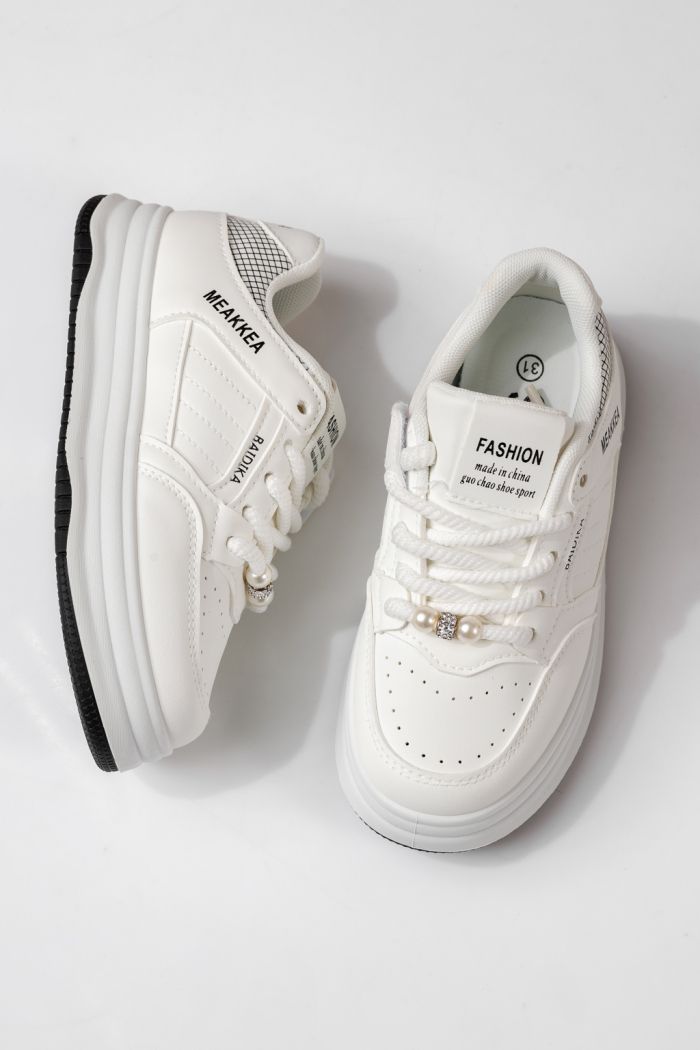 Adidasi copii negri din piele ecologica Asena #24025