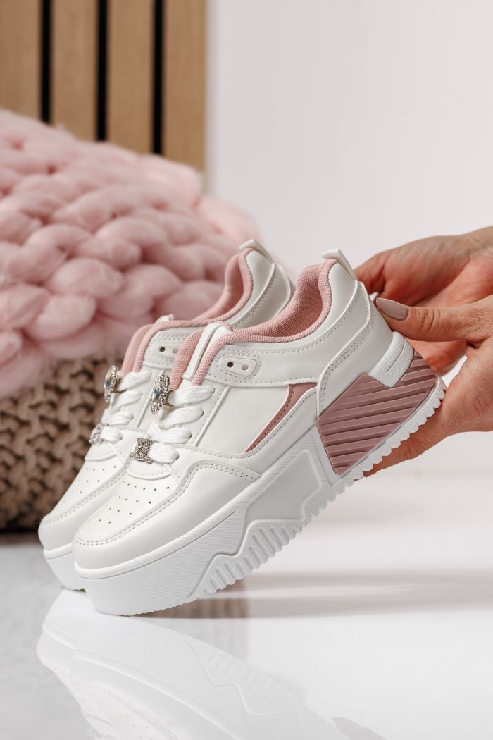 Adidasi copii roz din piele ecologica Ariana #24015