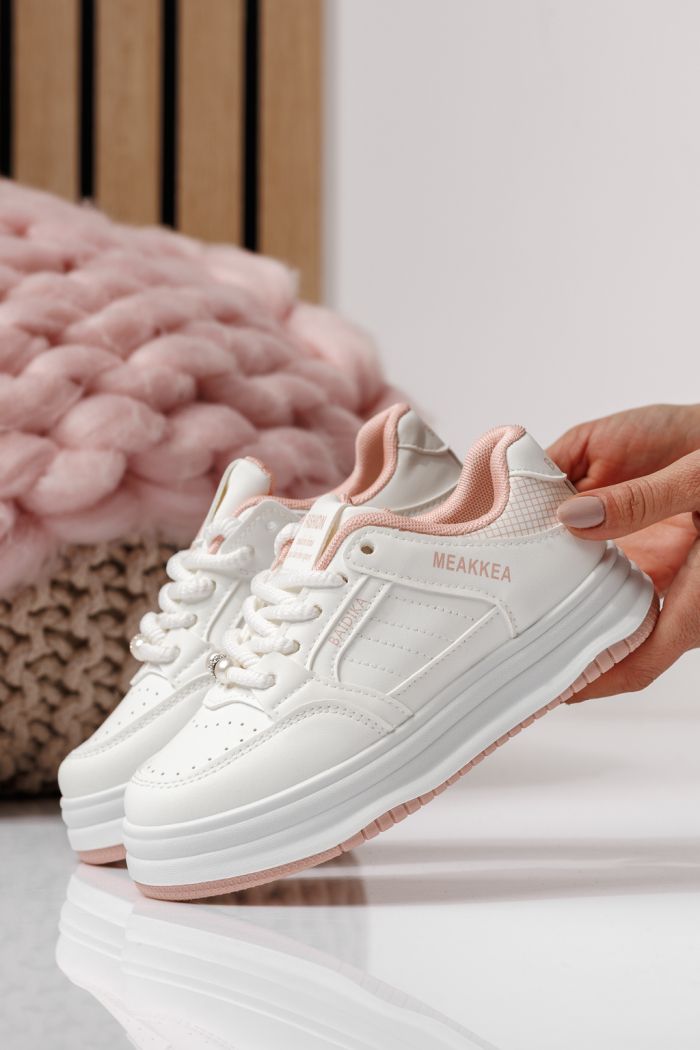 Adidasi copii roz din piele ecologica Asena #24024