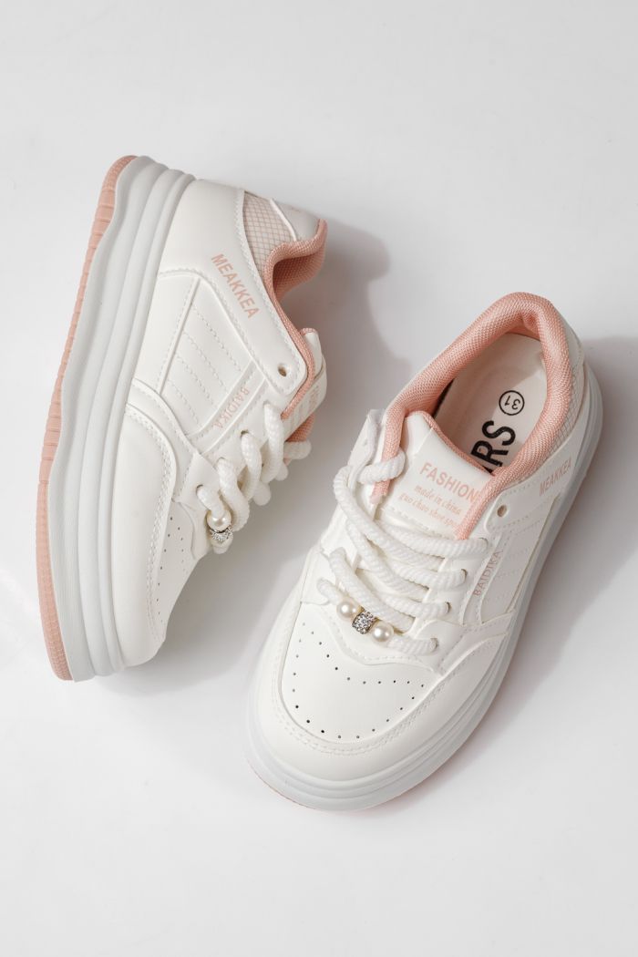 Adidasi copii roz din piele ecologica Asena #24024