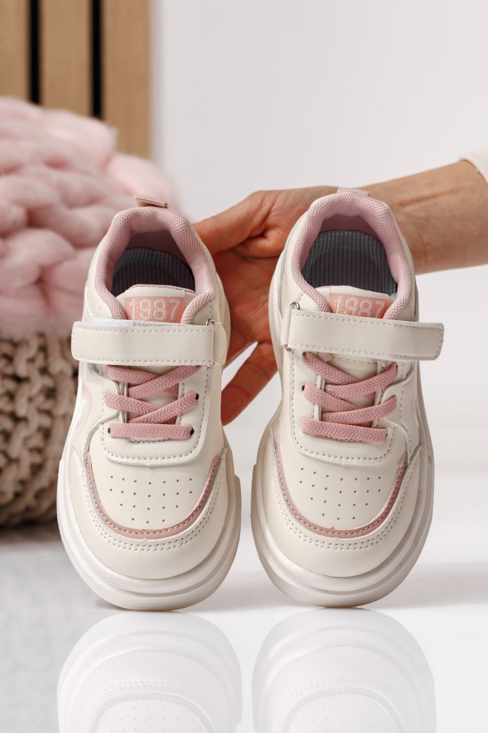 Adidasi copii roz din piele ecologica Alina #24032