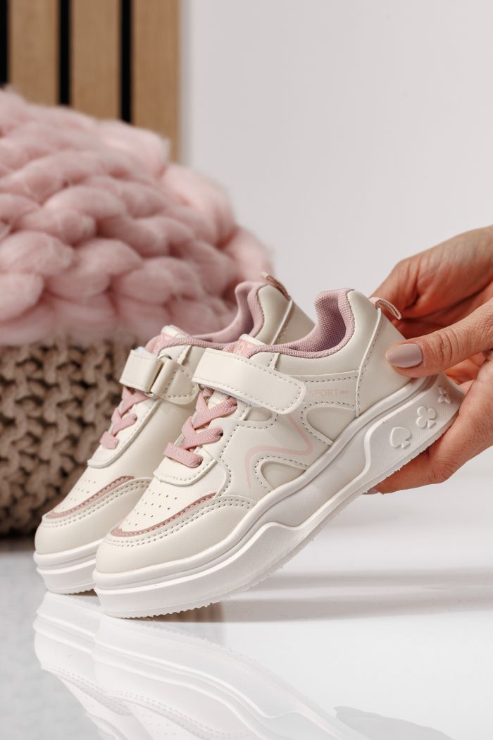 Adidasi copii roz din piele ecologica Alina #24032