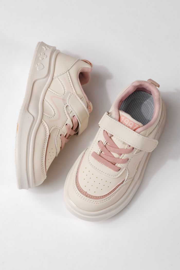 Adidasi copii roz din piele ecologica Alina #24032