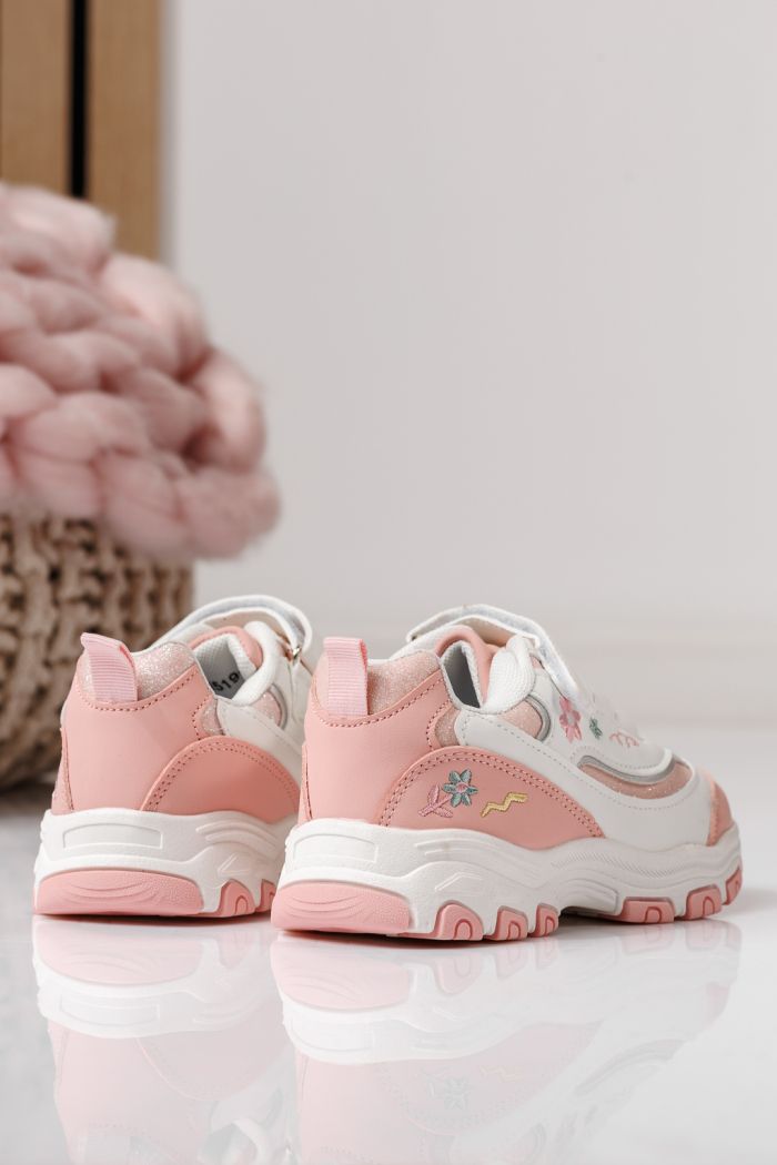 Adidasi copii albi din piele ecologica Arya #24041