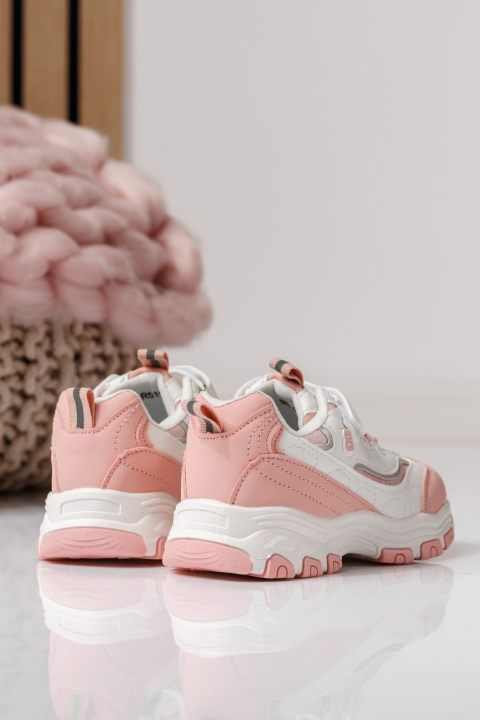 Adidasi copii roz din piele ecologica Arya #24030