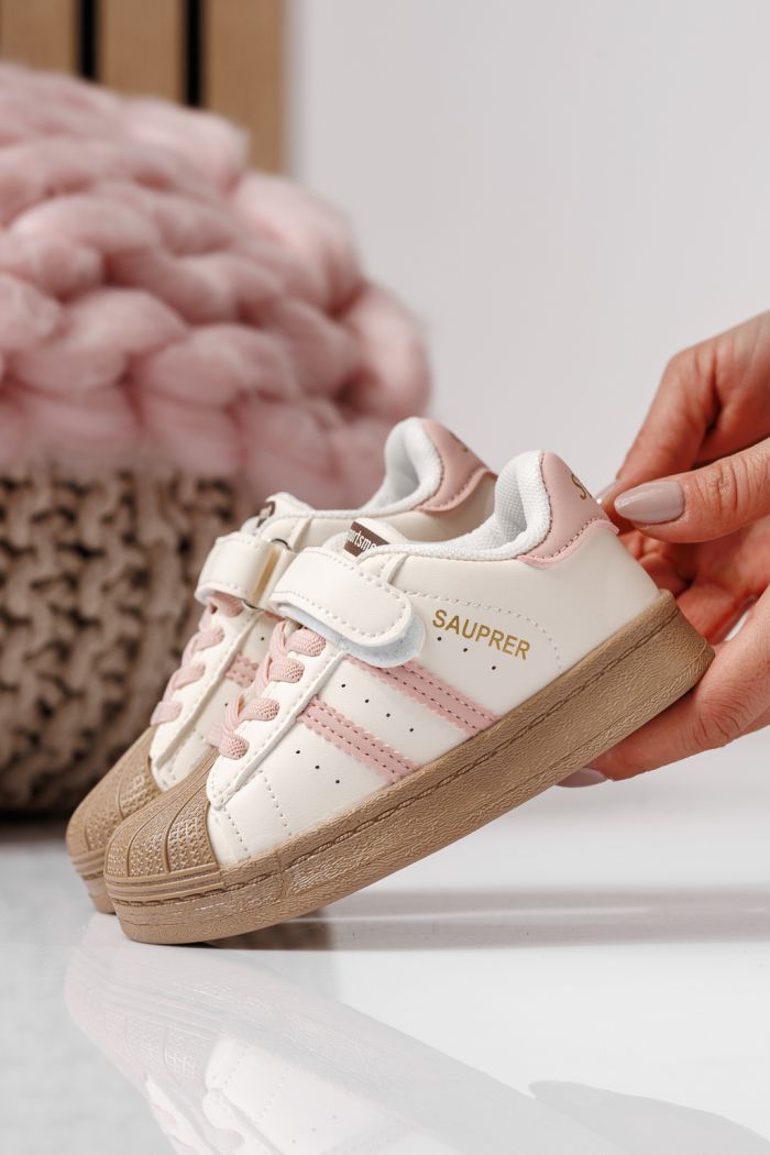 Adidasi copii roz din piele ecologica Allana #24020