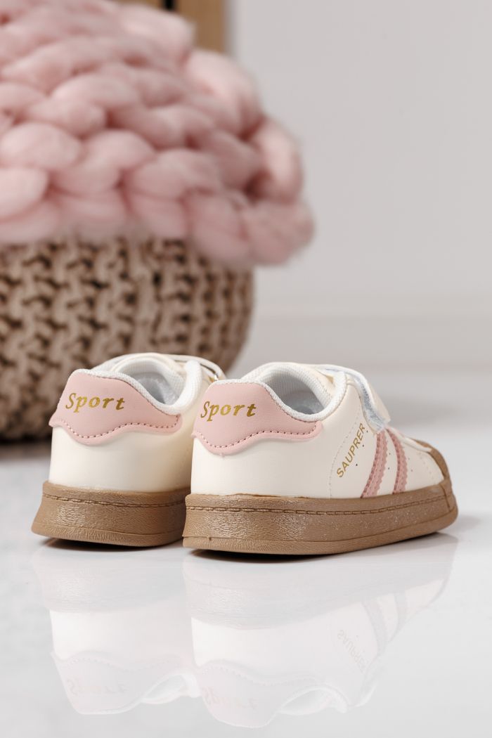 Adidasi copii roz din piele ecologica Allana #24020