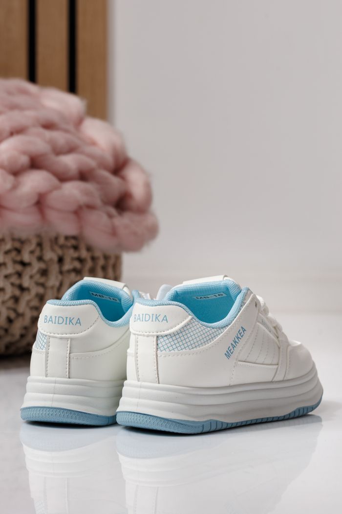 Adidasi copii albastri din piele ecologica Asena #24026