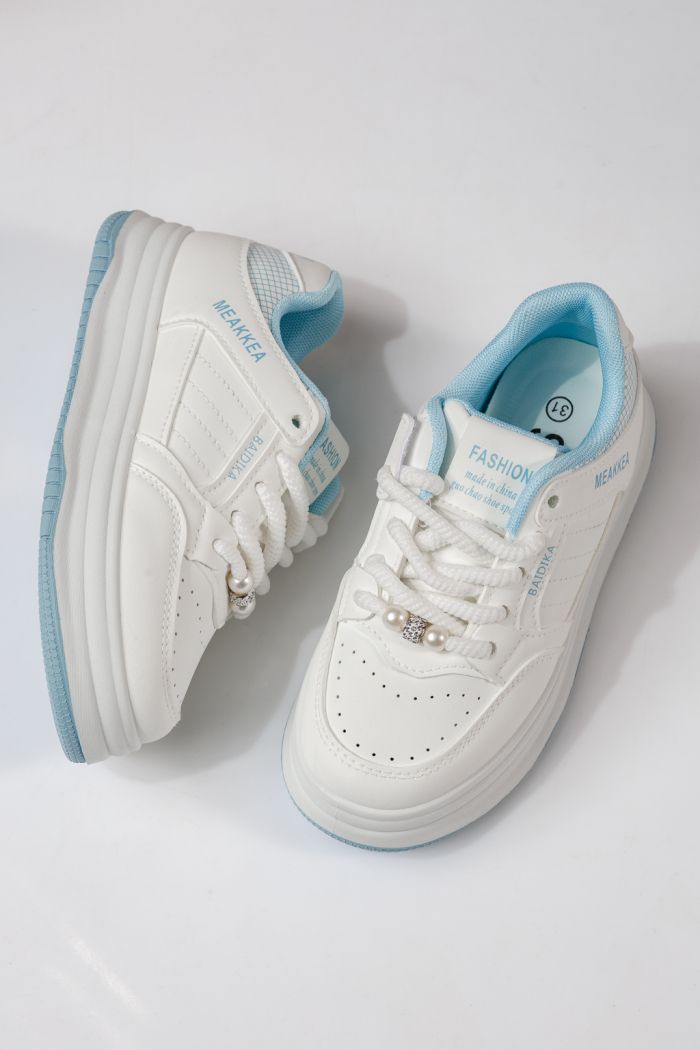 Adidasi copii albastri din piele ecologica Asena #24026