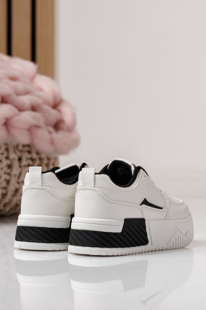 Adidasi copii albi din piele ecologica Ariana #24014