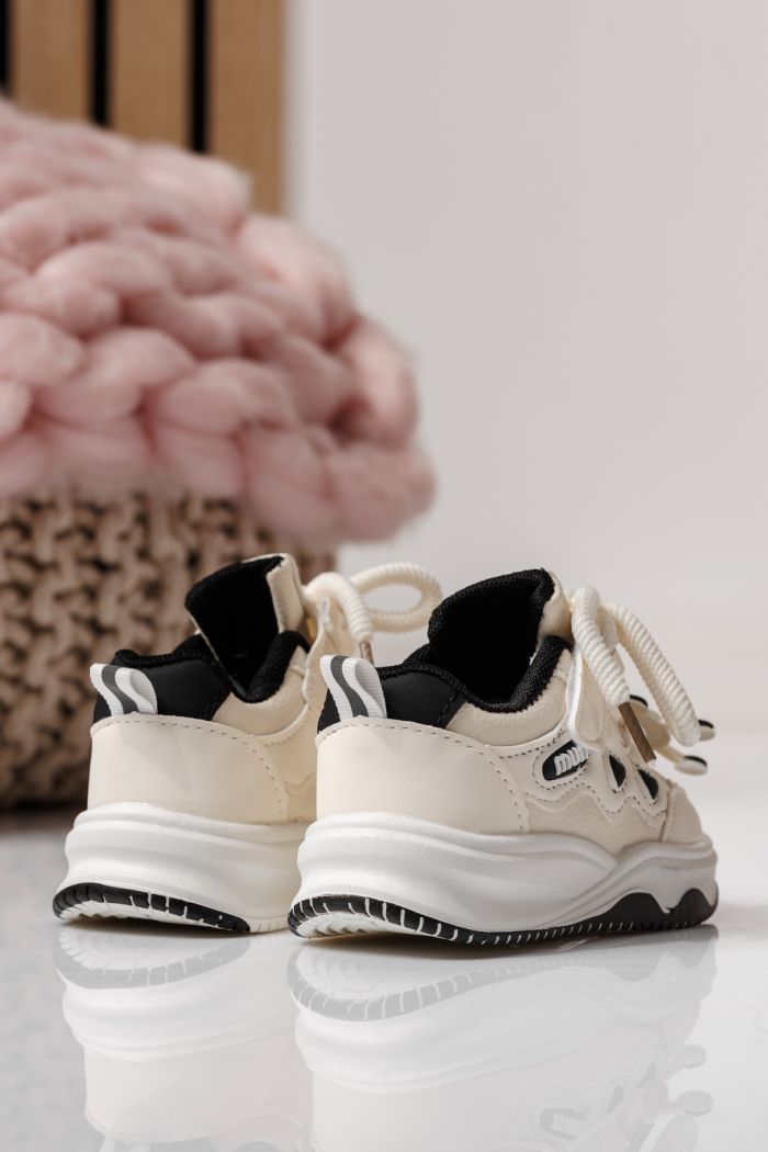 Adidasi copii negri din piele ecologica Briana #24045