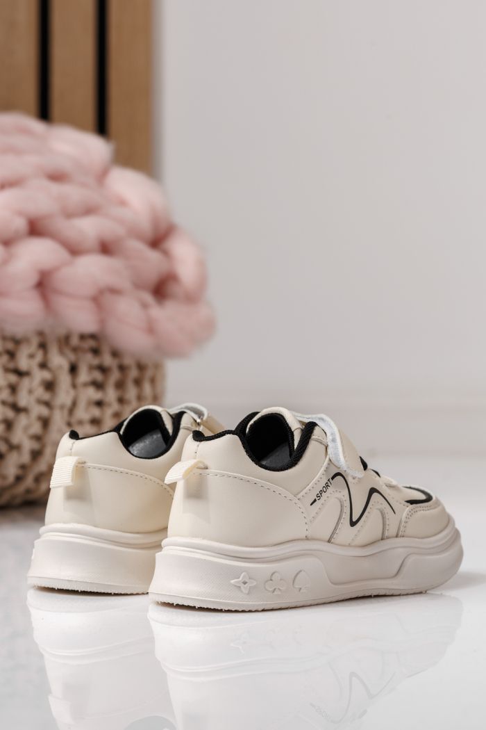 Adidasi copii negri din piele ecologica Alina #24038