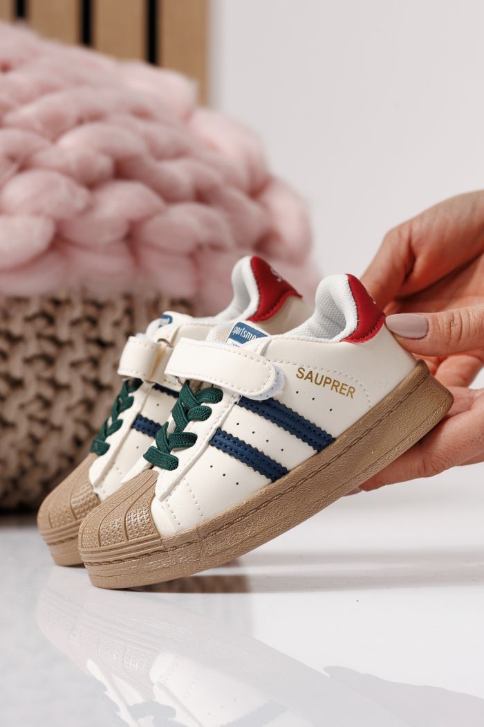 Adidasi copii albastri din piele ecologica Allana #24019