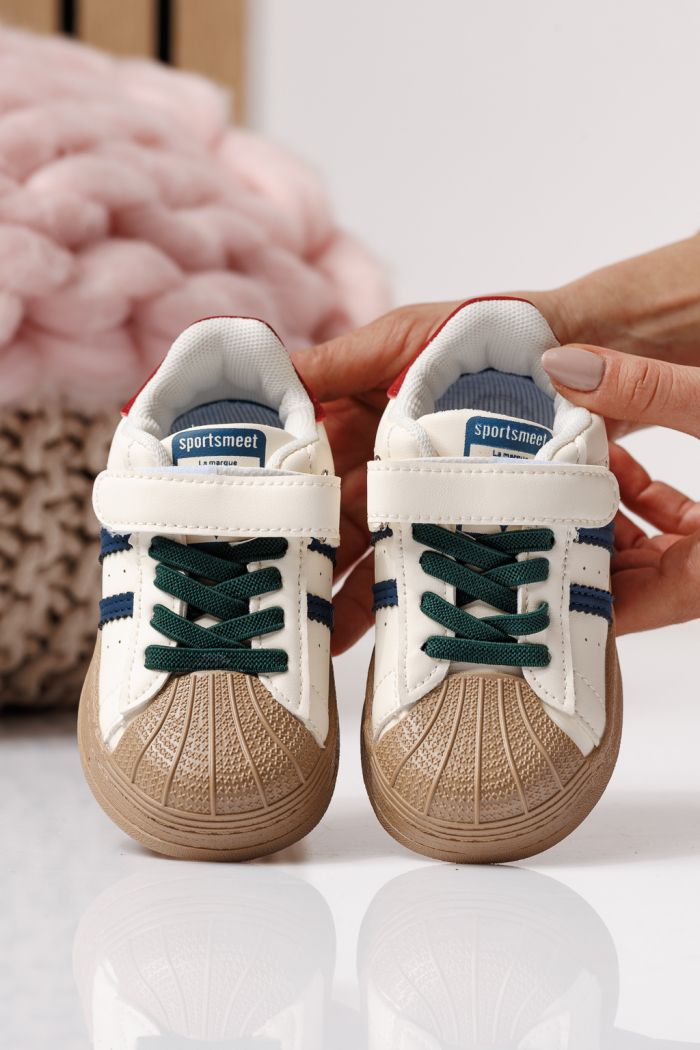 Adidasi copii albastri din piele ecologica Allana #24019