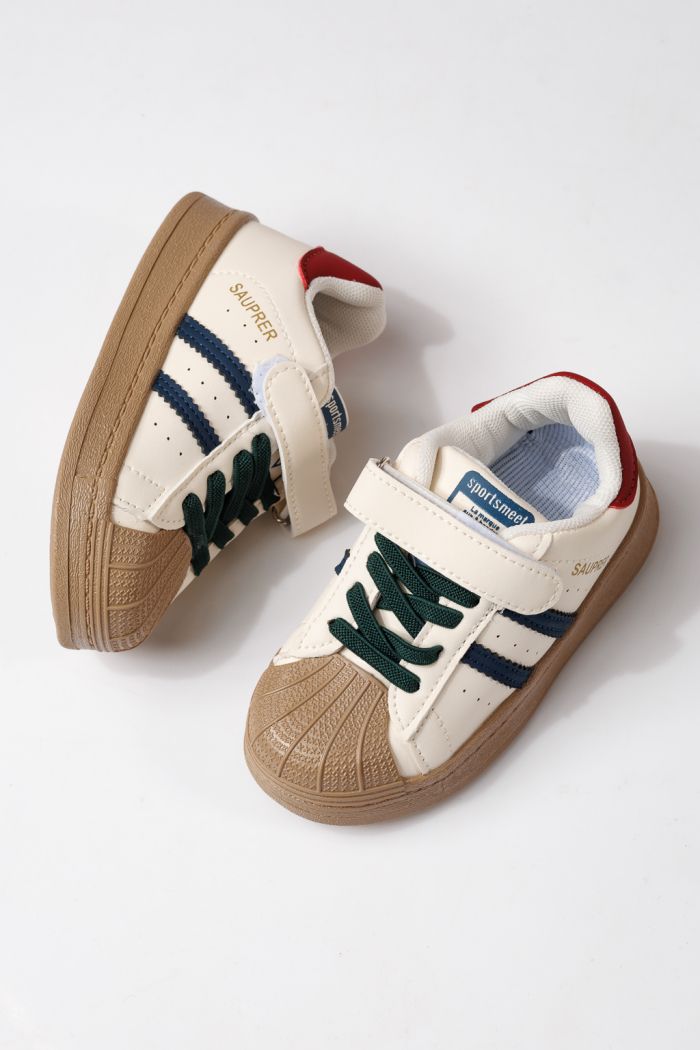 Adidasi copii albastri din piele ecologica Allana #24019