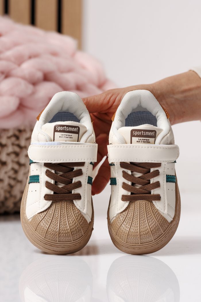 Adidasi copii verzi din piele ecologica Allana #24018