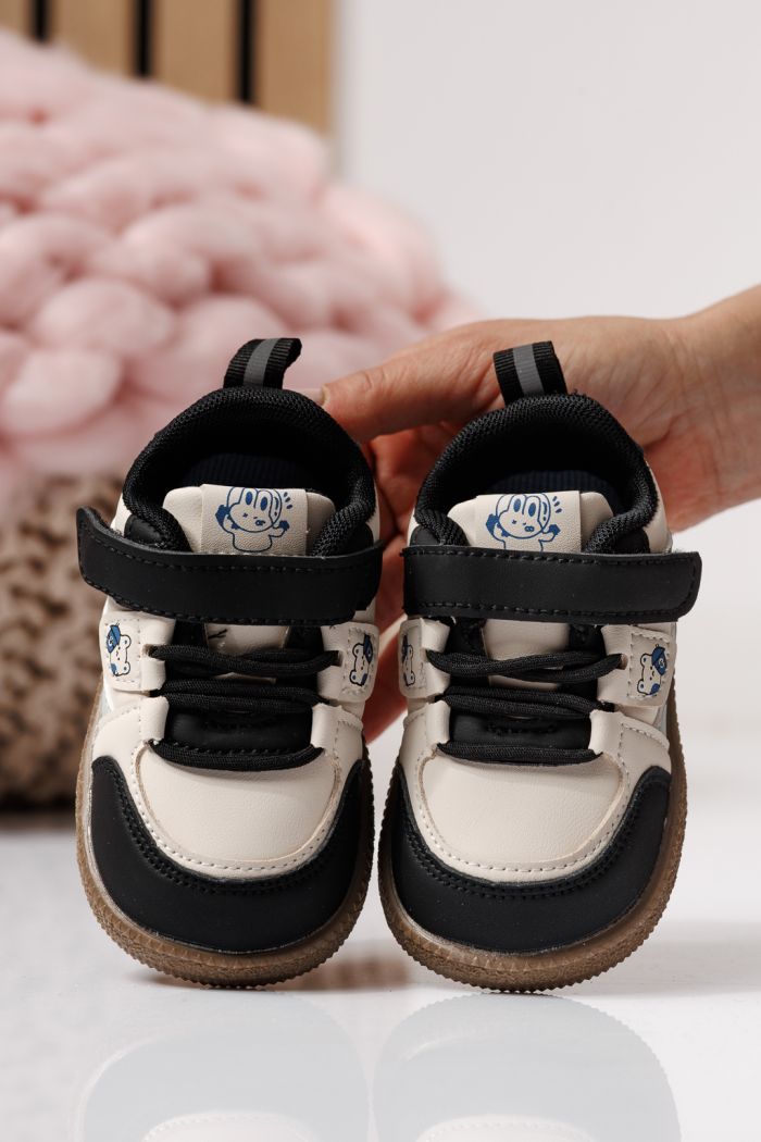 Adidasi copii negri din piele ecologica Adda #24017