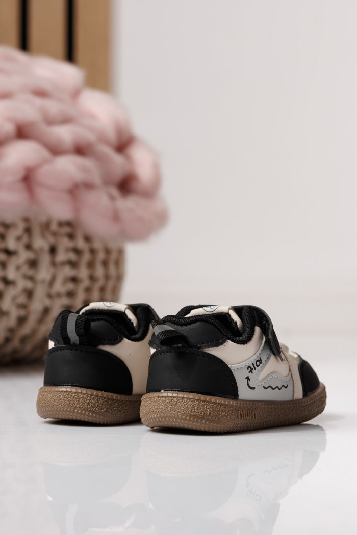 Adidasi copii negri din piele ecologica Adda #24017