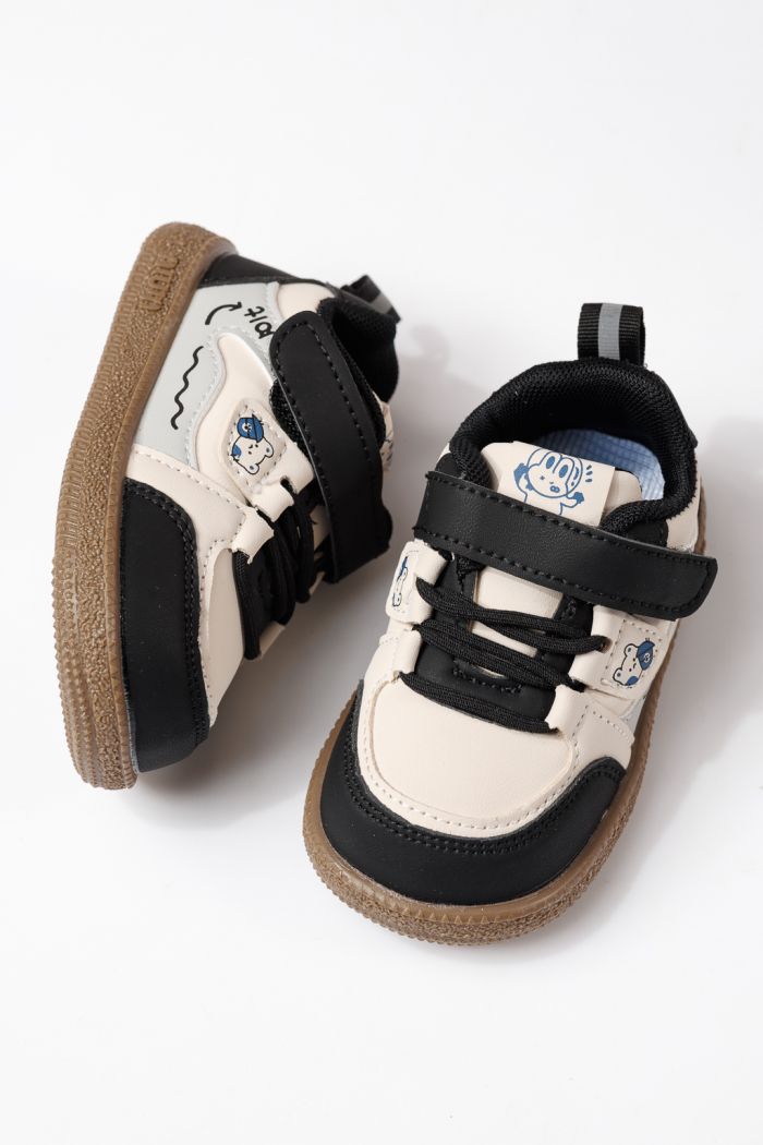 Adidasi copii negri din piele ecologica Adda #24017