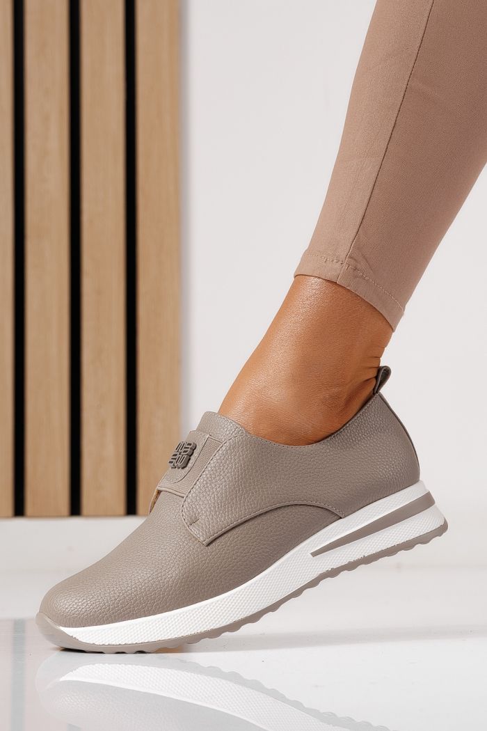Pantofi casual dama gri din piele ecologica Lara #24202