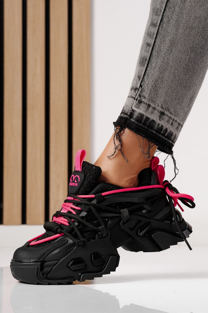 Дамски черни текстилни маратонки Eva #24083