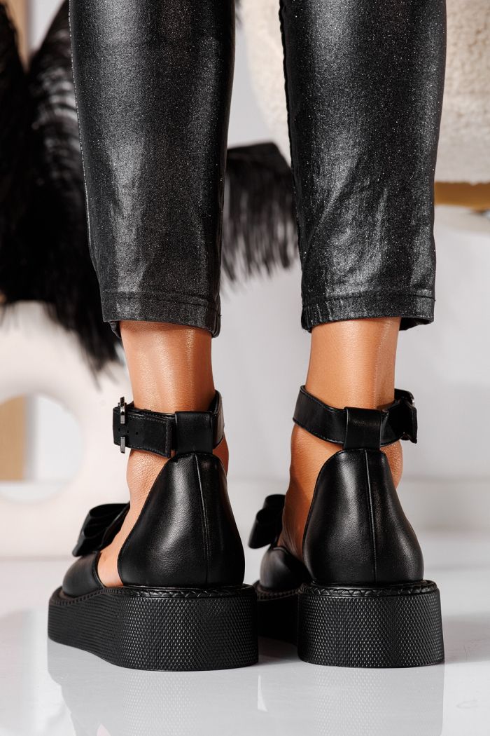 Pantofi casual dama negri din piele ecologica Willy #24212