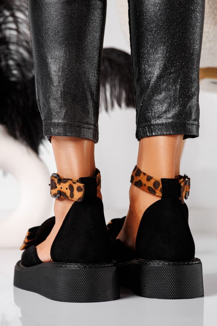 Pantofi casual dama leopard din piele ecologica intoarsa Willy #24219