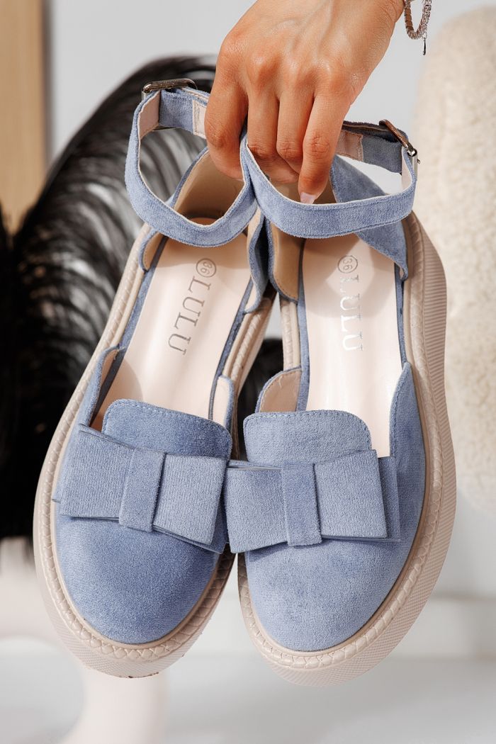 Pantofi casual dama albastri din piele ecologica intoarsa Willy #24224