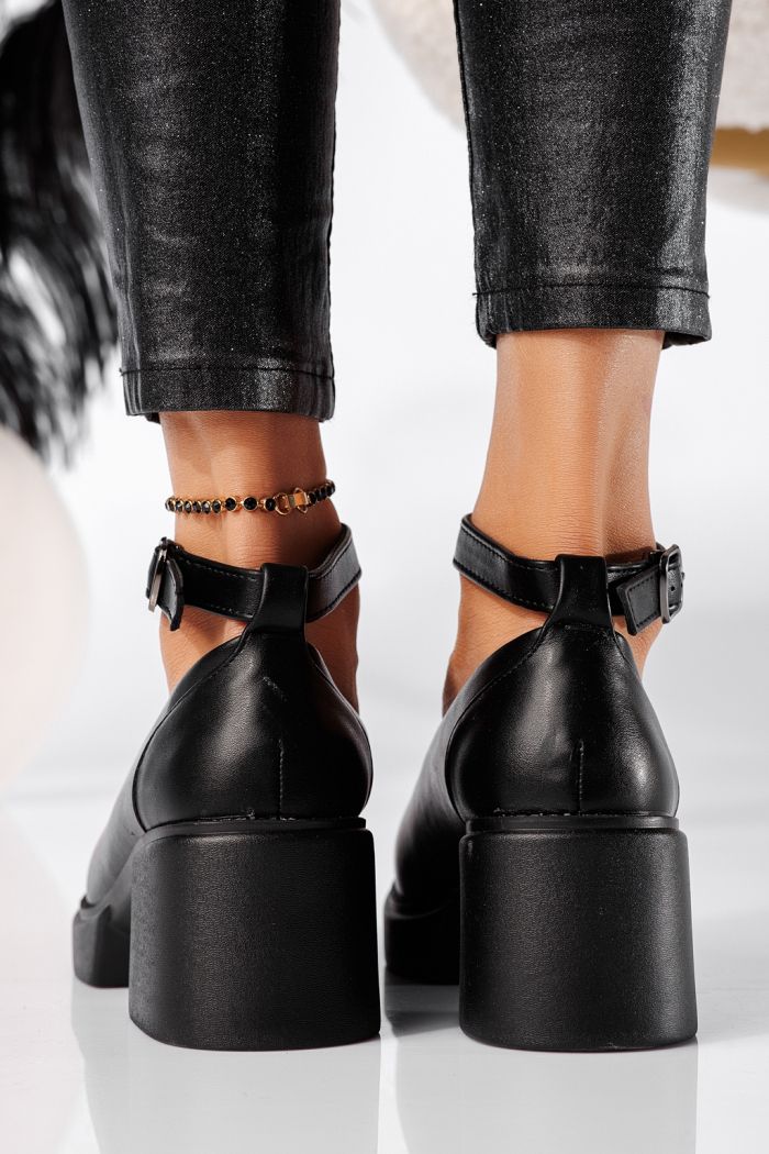 Pantofi casual dama negri din piele ecologica Troya #24228