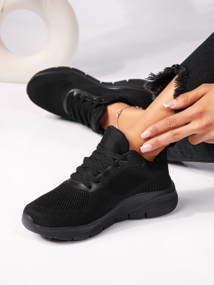 Adidasi dama negri din material textil Mia #24288