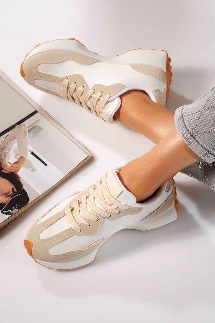 Adidasi dama bej din piele ecologica Clare #24296