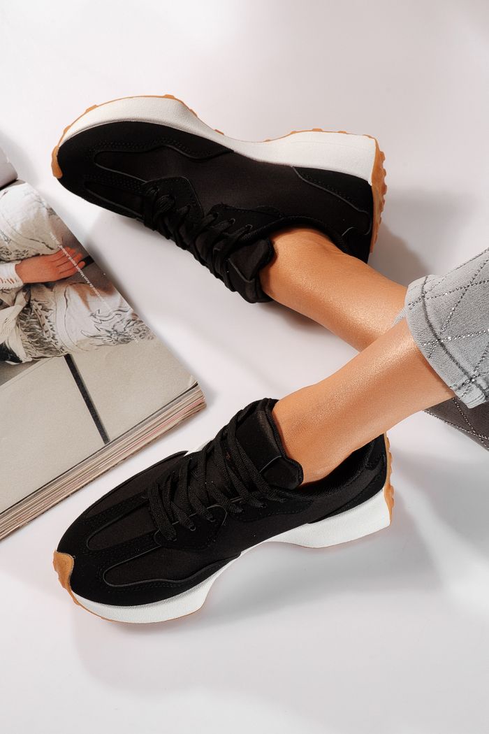 Adidasi dama negri din piele ecologica Clare #24297