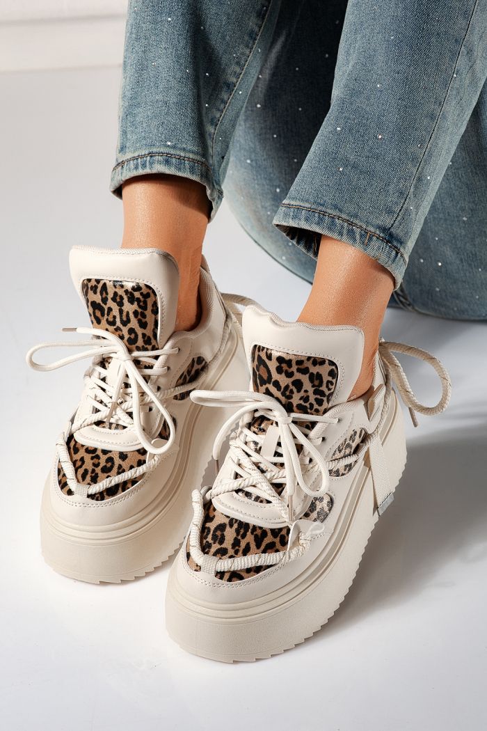 Adidasi dama bej din piele ecologica Elvira #24304