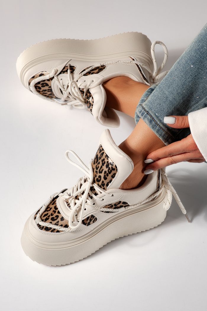 Adidasi dama bej din piele ecologica Elvira #24304