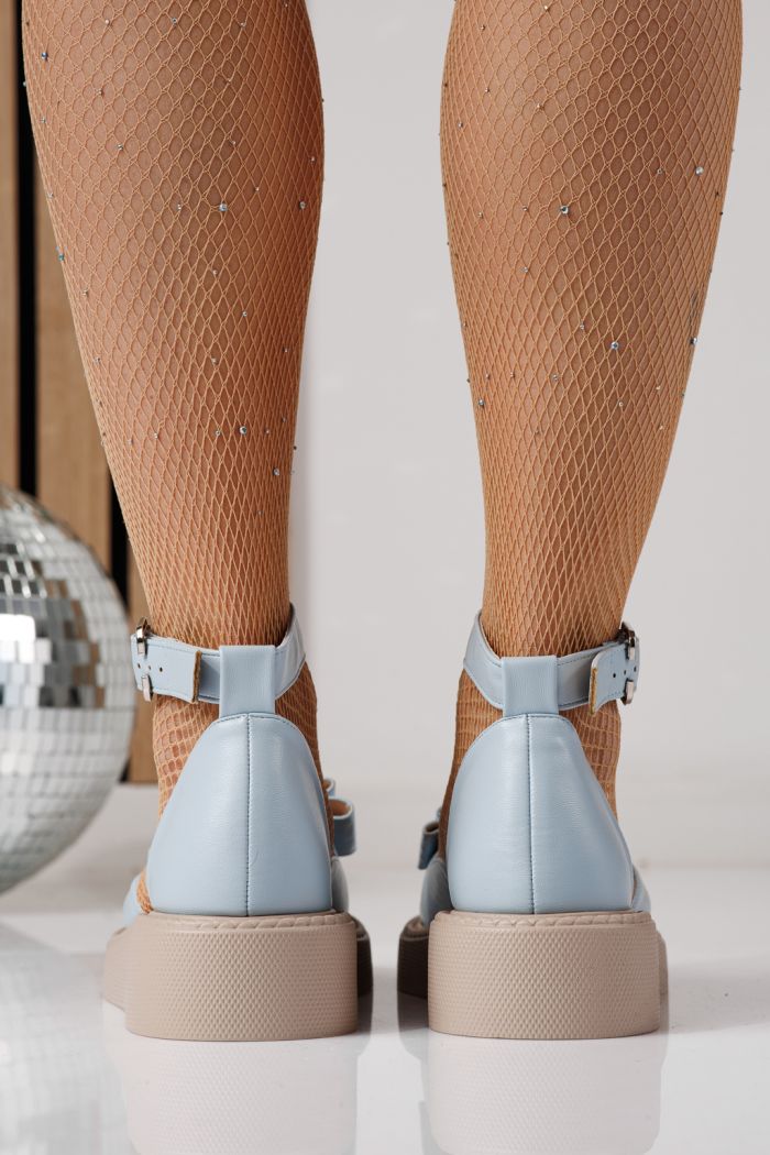 Pantofi casual dama albastri din piele ecologica Willy #24210