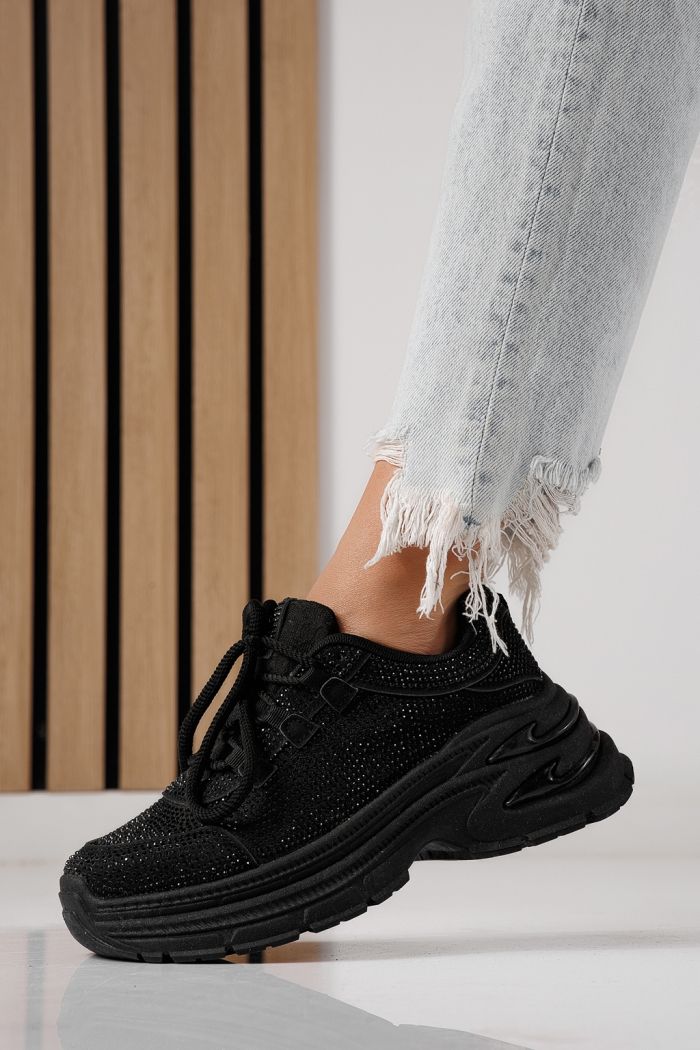 Adidasi dama negri din material textil Eliza #24307