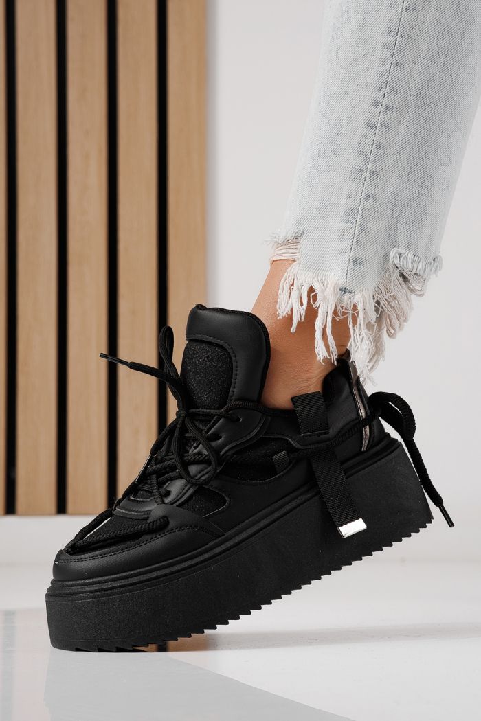 Adidasi dama negri din piele ecologica Elvira #24305