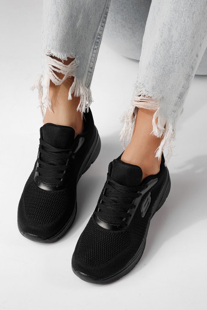 Adidasi dama negri din material textil Mia #24288