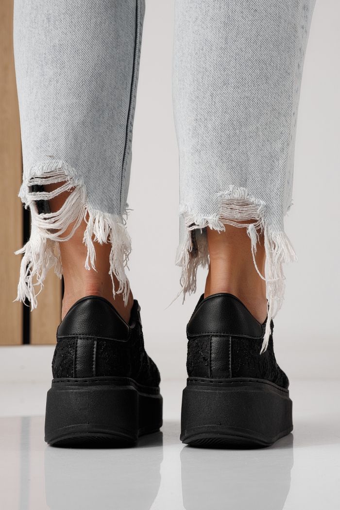 Adidasi dama negri din material textil Carla #24289