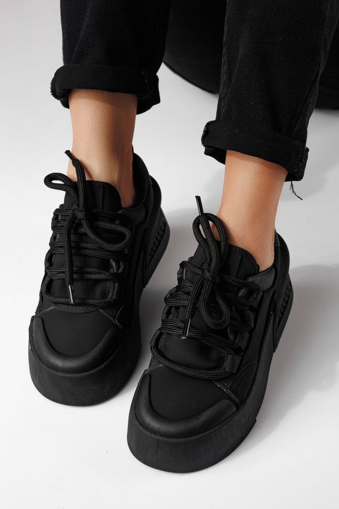 Adidasi dama negri din piele ecologica Corina #24293