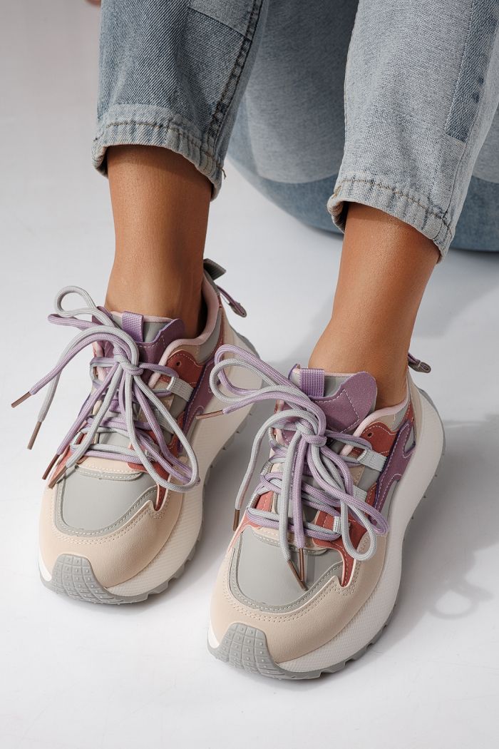 Női tornacipő ekológikus lila bőrből Missy #24239