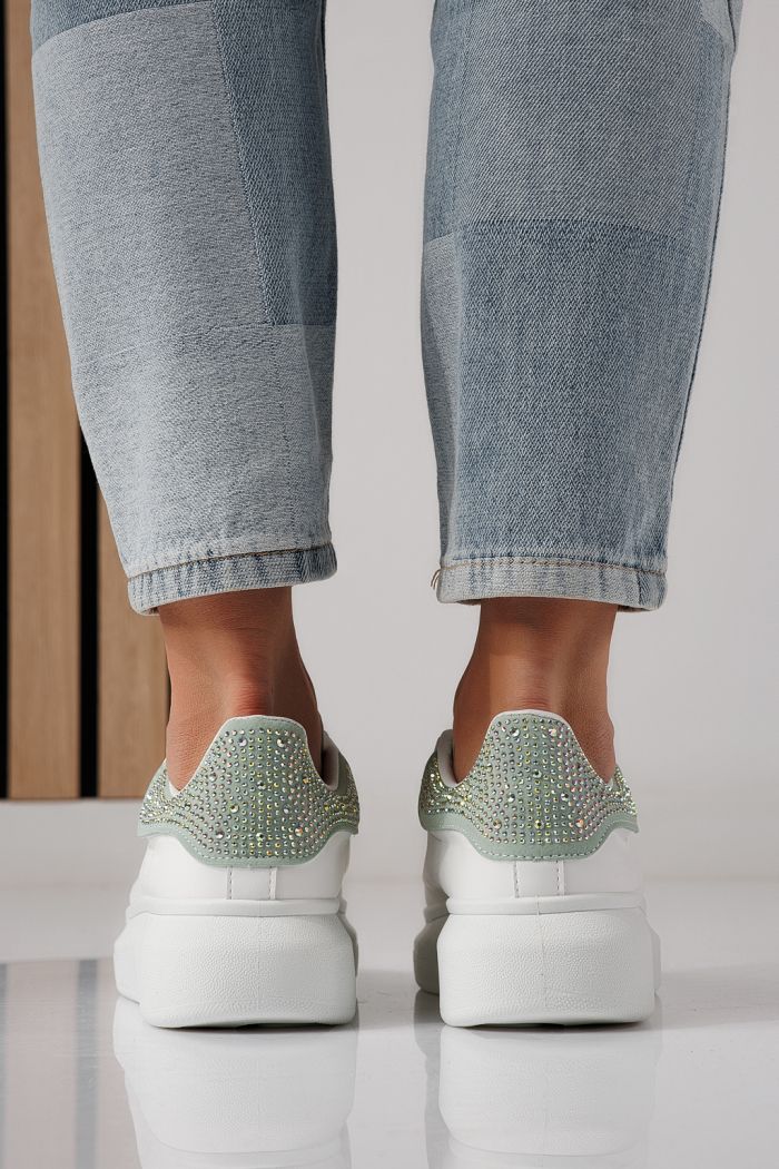 Női fehér sportcipő ekológikus bőrből Raya #24233